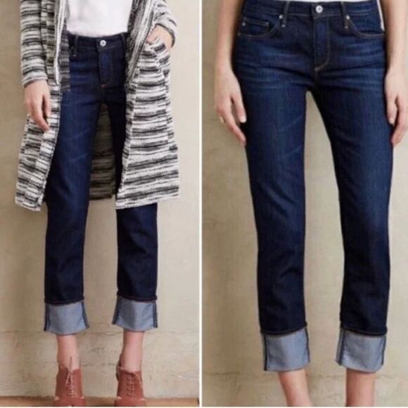 AG The Stevie Roll-Up Jeans in Dark Wash Women's Size 28 - Picture 1 of 10